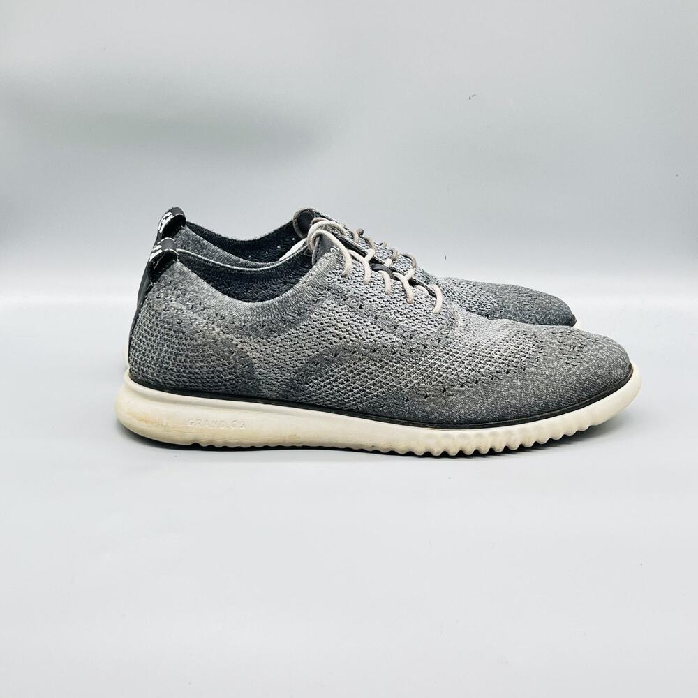 Cole Haan Shoes Mens 13 Gray Knit Grand OS Wingtip Casual Sneakers Comfort